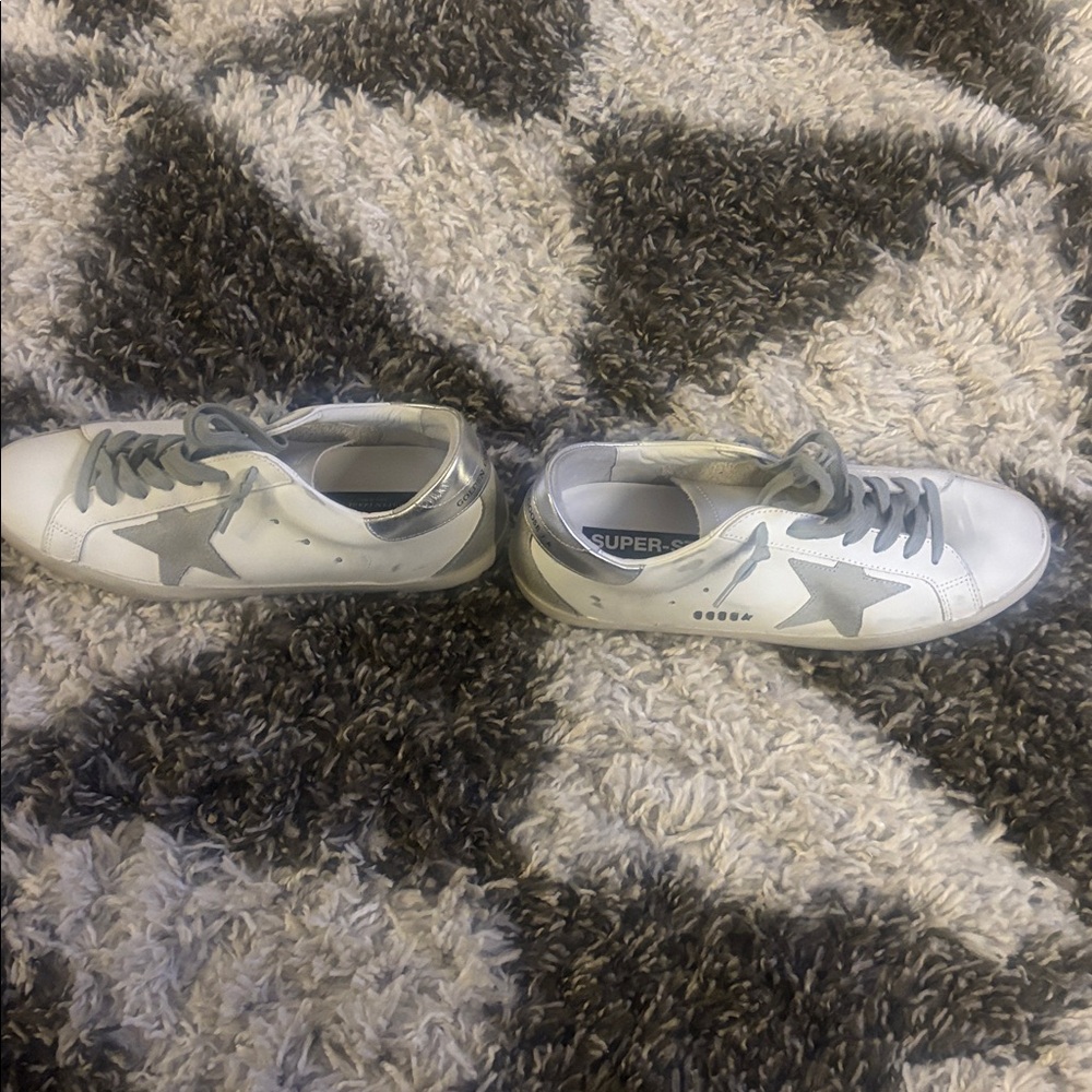 Golden Goose White and Gray Sneakers